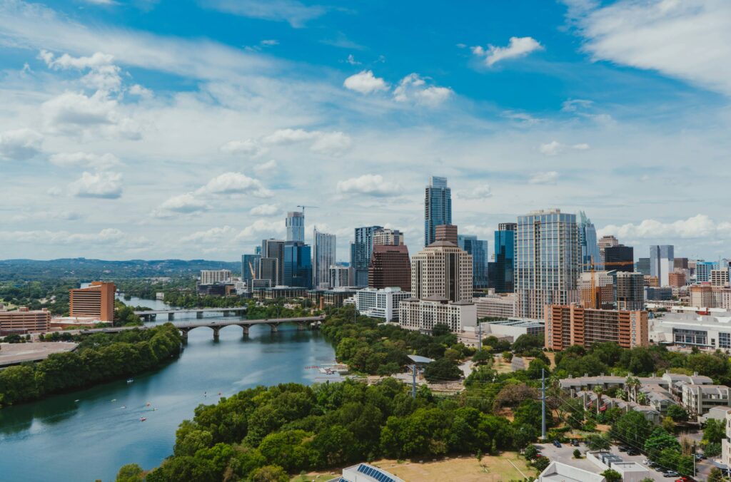 Austin skyline where Alpha Team Roofing serves